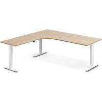 Office h&aelig;ve-s&aelig;nkebord venstrevendt 200x200cm eg med hvidt stel