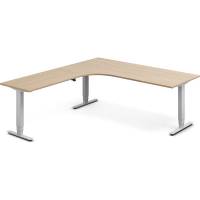 Office h&aelig;ve-s&aelig;nkebord venstrevendt 200x220cm eg med s&oslash;lv stel