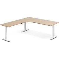 Office h&aelig;ve-s&aelig;nkebord venstrevendt 200x220cm eg med hvidt stel