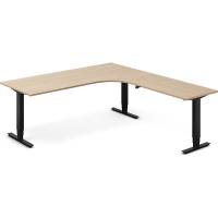 Office h&aelig;ve-s&aelig;nkebord venstrevendt 200x220cm eg med sort stel