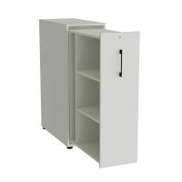 Office Towerskab 120x40cm venstre &aring;bning lys gr&aring; med sort greb