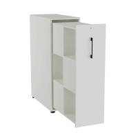 Office Towerskab 120x40cm med seks rum lys gr&aring; med sort greb
