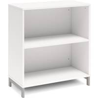 Office bogreol 890x800x400mm hvid med alugr&aring; benramme