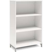 Office bogreol 1275x800x400mm hvid med alugr&aring; benramme