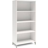 Office bogreol 1660x800x400mm hvid med alugr&aring; benramme