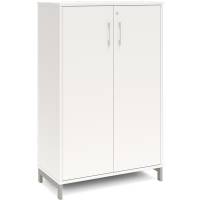 Office kontorskab 1275x800x400mm hvid med alugr&aring; benramme