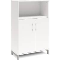 Office kontorskab 1275x800mm hvid med alugr&aring;t stel