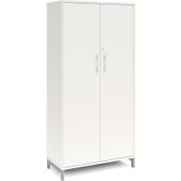 Office kontorskab med 4 hylder 1660x800mm hvid med alugr&aring;t stel