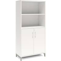 Office kontorskab 1660x800mm hvid med alugr&aring;t stel