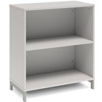 Office bogreol 890x800x400mm lys gr&aring; med alugr&aring; benramme