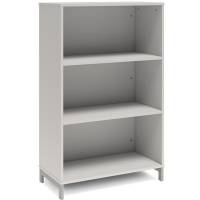 Office bogreol 1275x800x400mm lys grå med alugrå benramme