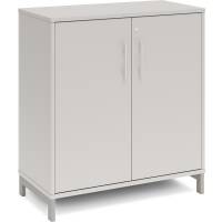 Office kontorskab 890x800mm lys gr&aring; med alugr&aring;t stel