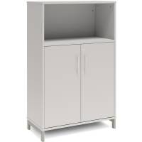  Office kontorskab 1275x800mm lys gr&aring; med alugr&aring;t stel