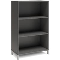 Office bogreol 1275x800x400mm antracit med alugrå benramme