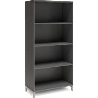 Office bogreol 1660x800x400mm antracit med alugr&aring; benramme