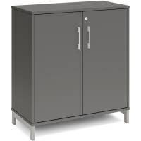 Office kontorskab 890x800mm antracit med alugråt stel