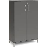 Office kontorskab 1275x800x400mm antracit med alugr&aring; benramme