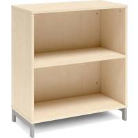 Office bogreol 890x800x400mm birk med alugr&aring; benramme