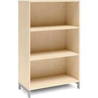 Office bogreol 1275x800x400mm birk med alugrå benramme