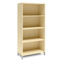 Office bogreol 1660x800x400mm birk med alugrå benramme
