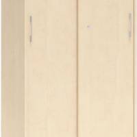 Office kontorskab med skyded&oslash;r 1660x800mm birk med alugr&aring;t stel