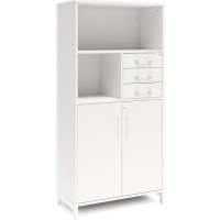 Office kontorskab med skuffer 1660x800mm hvid med hvidt stel