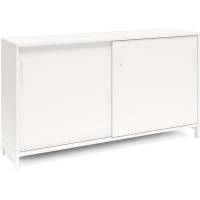 Office kontorskab med skydedør 890x1600mm hvid med hvidt stel