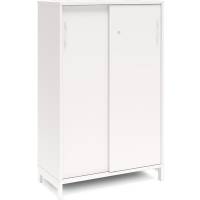Office kontorskab med skydedør 1275x800mm hvid med hvidt stel