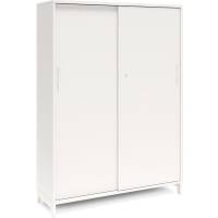 Office kontorskab med skyded&oslash;r 1660x1200mm hvid med hvidt stel