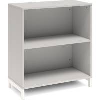 Office bogreol 890x800x400mm lys gr&aring; med hvid benramme