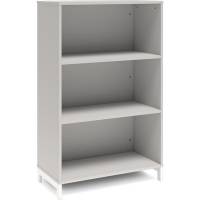 Office bogreol 1275x800x400mm lys grå med hvid benramme