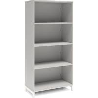 Office bogreol 1660x800x400mm lys gr&aring; med hvid benramme