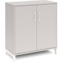 Office kontorskab 890x800mm lys grå med hvidt stel