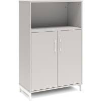 Office kontorskab 1275x800mm lys grå med hvidt stel