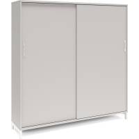 Office kontorskab med skydedør 1660x1600mm lys grå med hvidt stel
