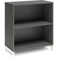 Office bogreol 890x800x400mm antracit med hvid benramme