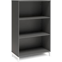 Office bogreol 1275x800x400mm antracit med hvid benramme