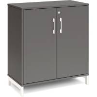 Office kontorskab 890x800mm antracit med hvidt stel