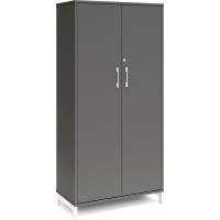 Office kontorskab med 4 hylder 1660x800mm antracit med hvidt stel