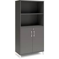 Office kontorskab 1660x800mm antracit med hvidt stel