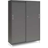 Office kontorskab med skydedør 1660x1200mm antracit med hvidt stel