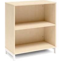 Office bogreol 890x800x400mm birk med hvid benramme