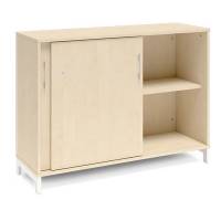 Office kontorskab med skyded&oslash;r 890x1200mm birk med hvidt stel