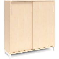 Office kontorskab med skyded&oslash;r 1275x1200mm birk med hvidt stel