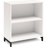 Office bogreol 890x800x400mm hvid med sort benramme