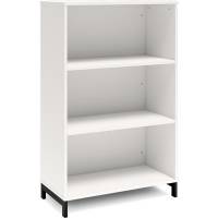 Office bogreol 1275x800x400mm hvid med sort benramme