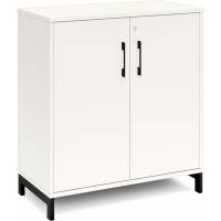 Office kontorskab 890x800mm hvid med sort stel