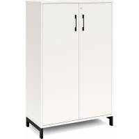 Office kontorskab 1275x800x400mm hvid med sort benramme