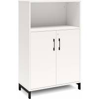 Office kontorskab 1275x800mm hvid med sort stel