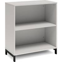 Office bogreol 890x800x400mm lys grå med sort benramme